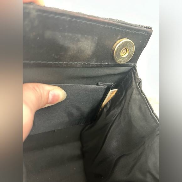 Midge- vintage formal bag- intricate beading- crossbody- some wear- black white - Picture 2 of 10